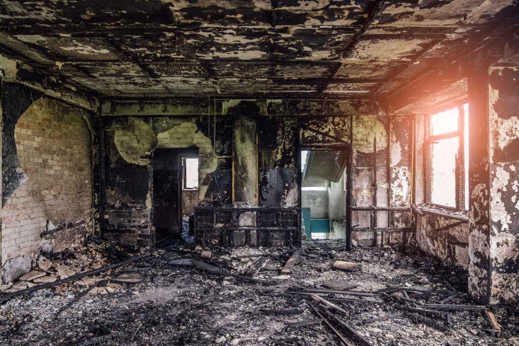 A room is completely destroyed by a fire in a Chapel Hill home.
